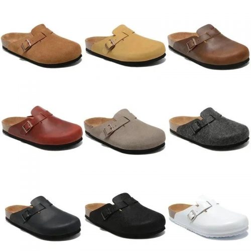 Birkenstock Boston Suede and Leather Clogs Multicolor