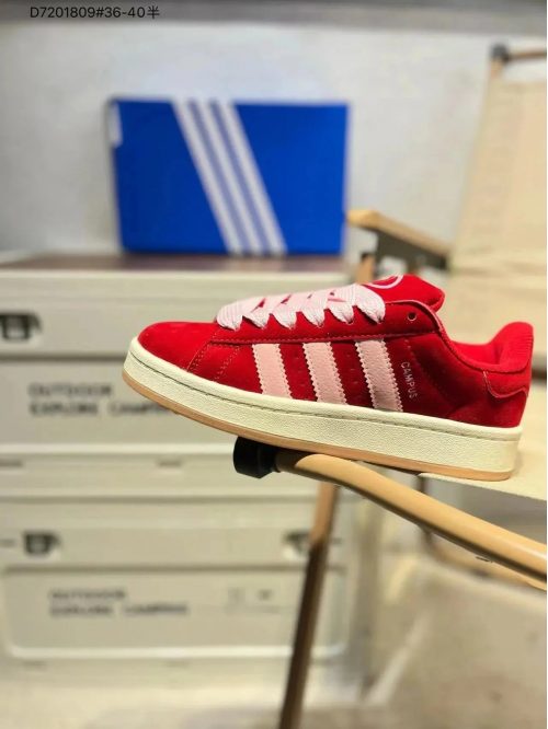 Adidas Campus 00s Chunky Suede Sneakers Red and Pink