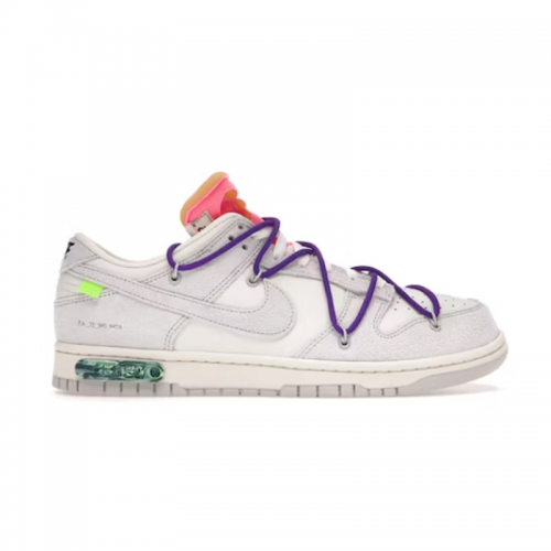Nike Dunk Low Off-White Lot 01 Chunky Sneakers White and Purple