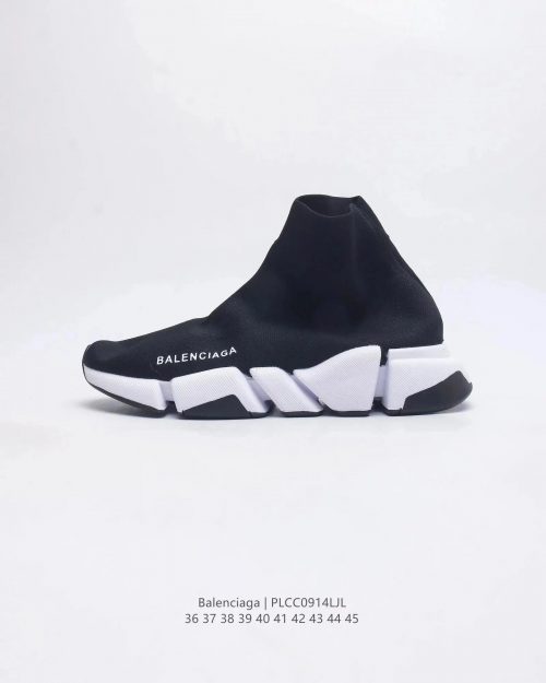 Balenciaga Speed 3.0 Chunky Knit Sneakers Black and White