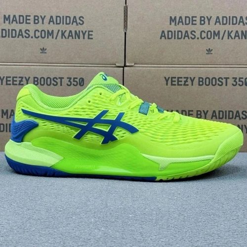 Asics Gel-Resolution 9 Performance Tennis Sneakers Green and Blue