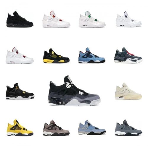 Jordan 4 Retro Iconic Basketball Sneakers Multicolor