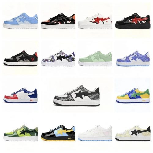 A Bathing Ape BAPE Bapesta Low Top Sneakers Multicolor