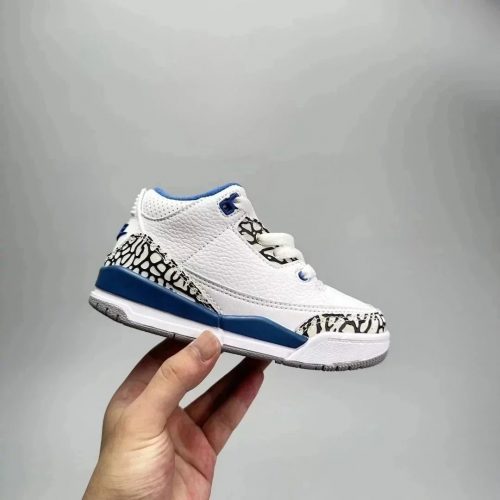 Jordan Air Jordan 3 Retro kids basketball sneakers White and Blue