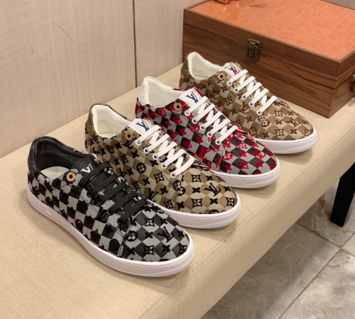 Louis Vuitton LV Monogram Checkered Casual Sneakers Multicolor