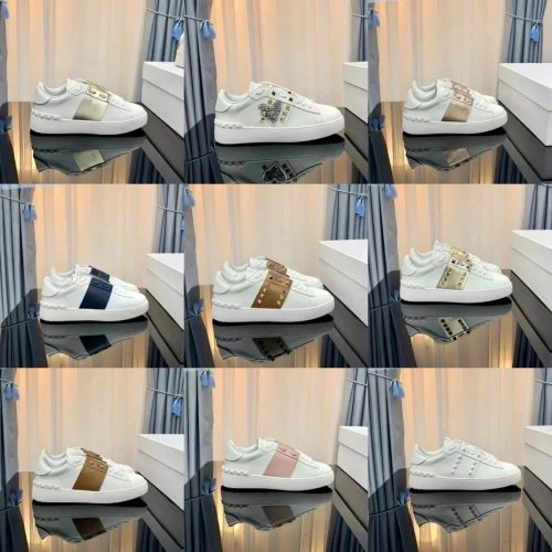 Valentino Open Leather Sneakers White