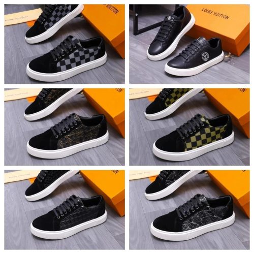 Louis Vuitton LV Damier and Patterned Low Top Sneakers Multicolor