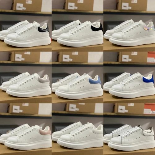 Alexander McQueen AMQ Oversized Chunky Leather Sneakers White and Multicolor