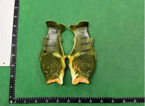 Design Fish Shaped Novelty Slides Sandals Green