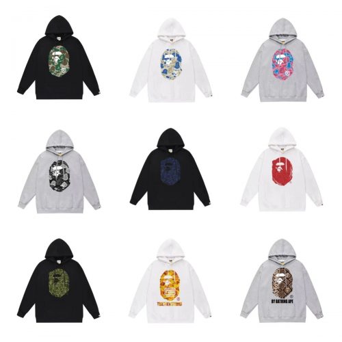 A Bathing Ape BAPE Ape Head Graphic Streetwear Hoodie Multicolor