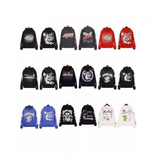 Hellstar Graphic Print Streetwear Hoodie Multicolor