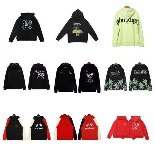 Palm Angels Graphic Print Streetwear Hoodie Multicolor