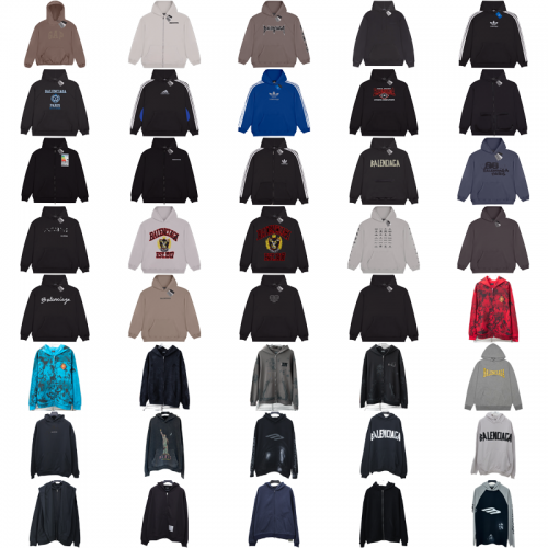 Balenciaga Graphic Print Oversized Hoodie Collection Multicolor