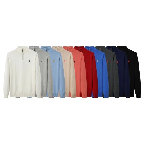 Ralph Lauren Quarter-Zip Knit Sweater Classic Pullover Multicolor