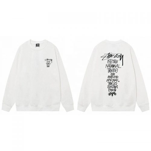 Stussy International Tribe Graphic Streetwear Sweatshirt White
