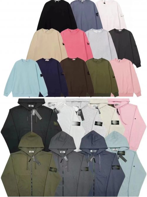 Stone Island Compass Patch Cotton Sweatshirts and Zip-Up Hoodies Multicolor