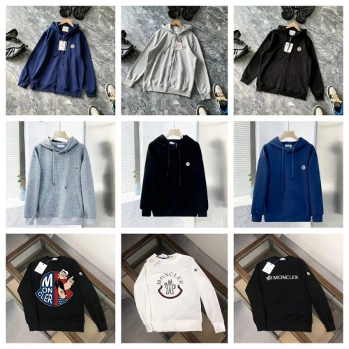 Moncler Graphic and Logo Print Cotton Sweatshirts and Hoodies Multicolor