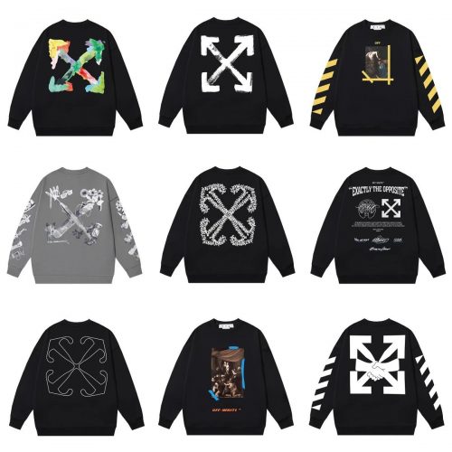 Off-White Graphic Print Streetwear Sweatshirt Multicolor