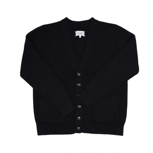 Maison Margiela Number Tag Knit Cardigan Black