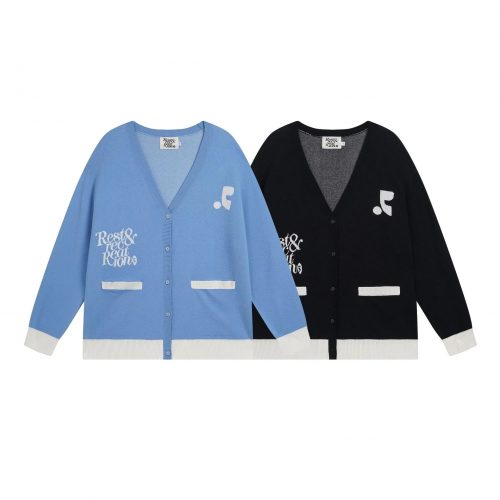 Rest & Recreation Button-Up Casual Cardigan Sweater Blue and Black