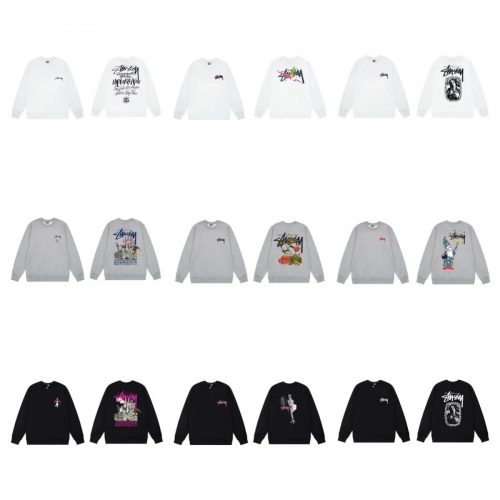 Stussy Graphic Print Streetwear Crewneck Sweatshirt Multicolor