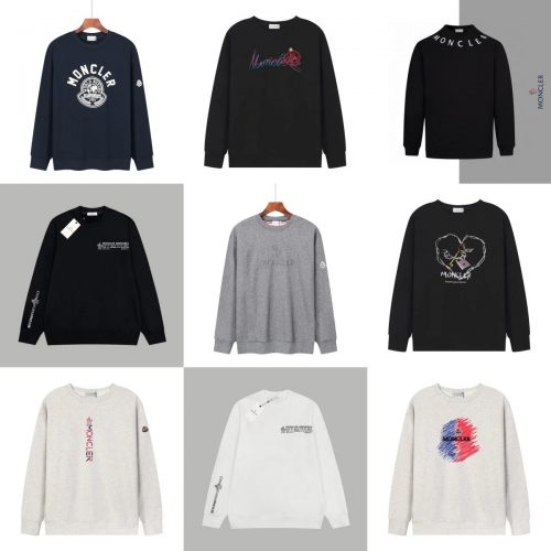 Moncler Graphic Print Cotton Crewneck Sweatshirt Multicolor