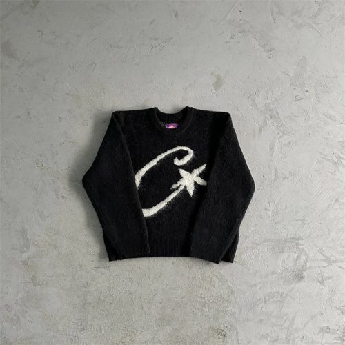 Corteiz C Star Knit Graphic Sweater Black