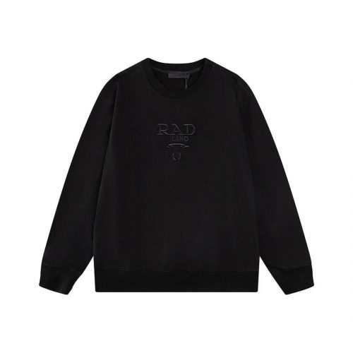 Radlano Embossed Logo Crewneck Sweatshirt Casual Black