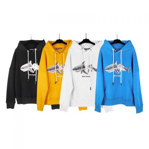 Palm Angels Shark Graphic Streetwear Hoodie Multicolor