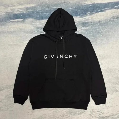 Givenchy Signature Print Cotton Hoodie Black