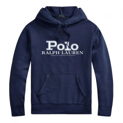 Ralph Lauren RL Graphic Print Cotton Hoodie Navy