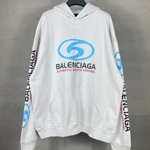 Balenciaga Authentic Sports Apparel Graphic Hoodie White