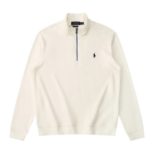 Polo Ralph Lauren PRL Quarter-Zip Pullover Cotton Sweatshirt White