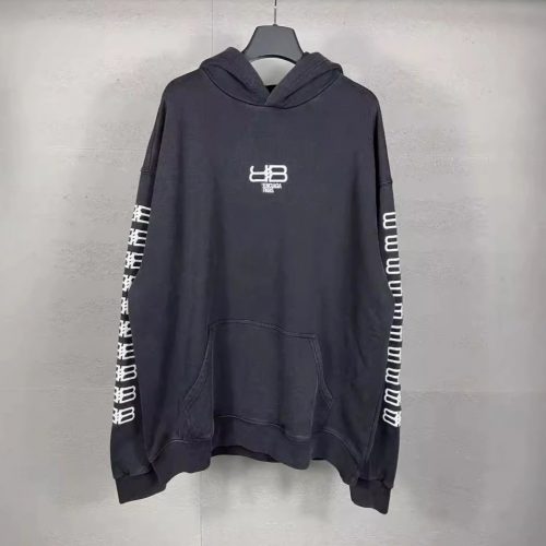 Balenciaga BB Monogram Oversized Hoodie Black