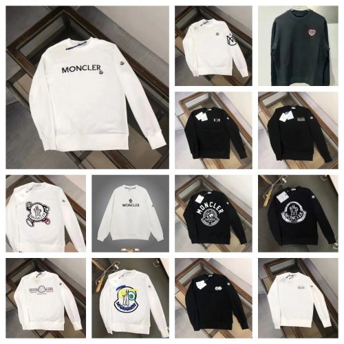 Moncler Graphic Print Crewneck Cotton Sweatshirt Multicolor
