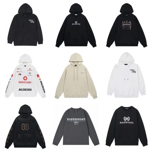 Balenciaga Graphic Print Oversized Hoodie Multicolor