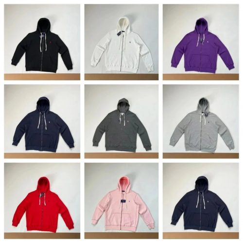 Ralph Lauren RL Zip-Up Hoodie Casual Cotton Sweatshirt Multicolor