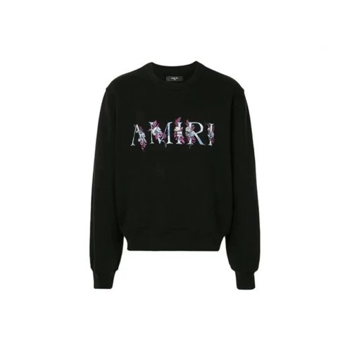 Amiri Floral Core Logo Graphic Sweatshirt Black