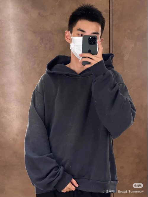 Design Oversized Hoodie Casual Sweatshirt Black