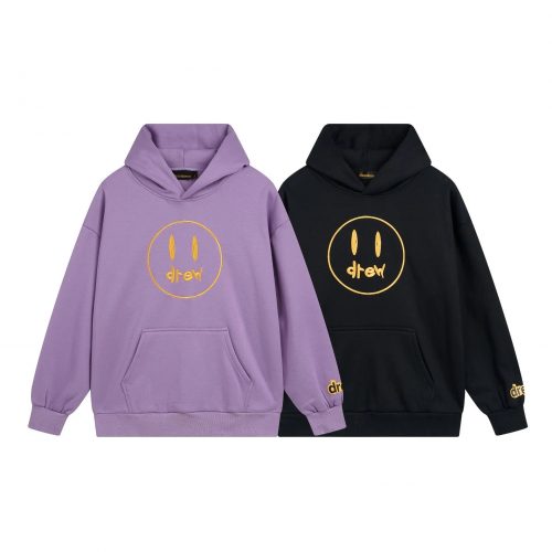 Drew House Mascot Hoodie Oversized Streetwear Sweatshirt Purple and Black