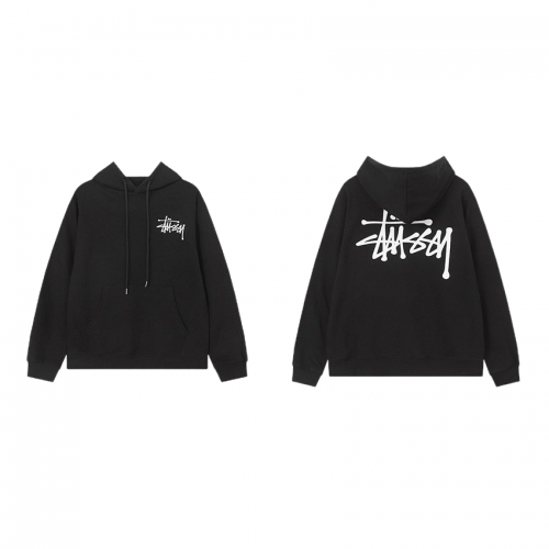 Stussy Stock Hoodie Graphic Streetwear Sweatshirt Black