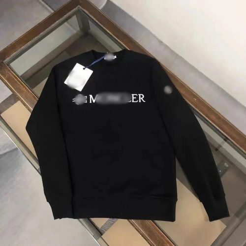 Moncler Logo Print Crewneck Sweatshirt Black