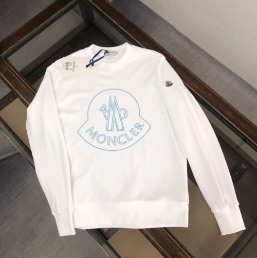 Moncler Embroidered Logo Cotton Sweatshirt White