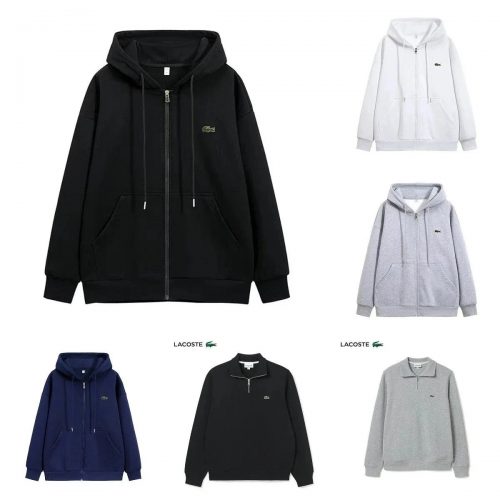 Lacoste Zip-Up Hoodie and Quarter-Zip Sweatshirt Casual Cotton Pullover Multicolor