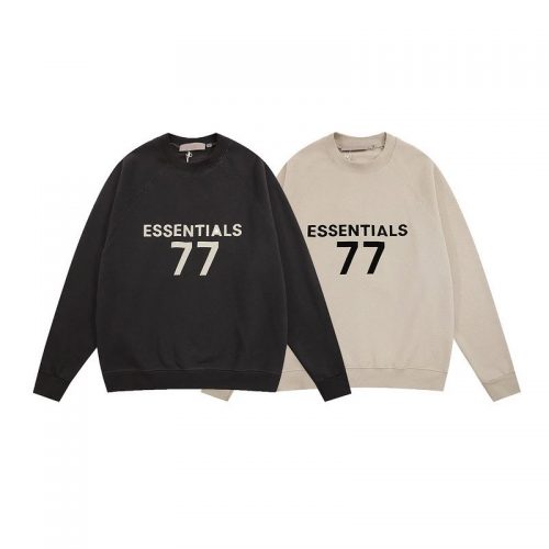Fear of God FOG Essentials 77 Oversized Crewneck Sweatshirt Black and Beige