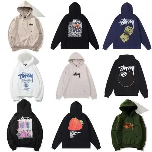 Stussy Graphic Print Streetwear Hoodie Multicolor