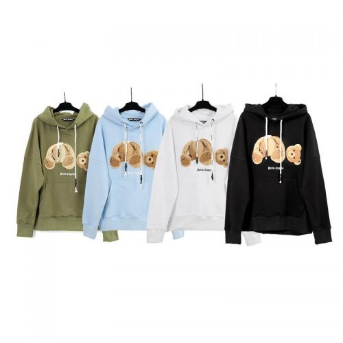 Palm Angels Bear Hoodie Oversized Streetwear Sweatshirt Multicolor