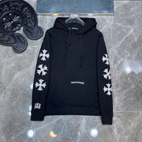 Chrome Hearts Cross Sleeve Print Graphic Streetwear Hoodie Black