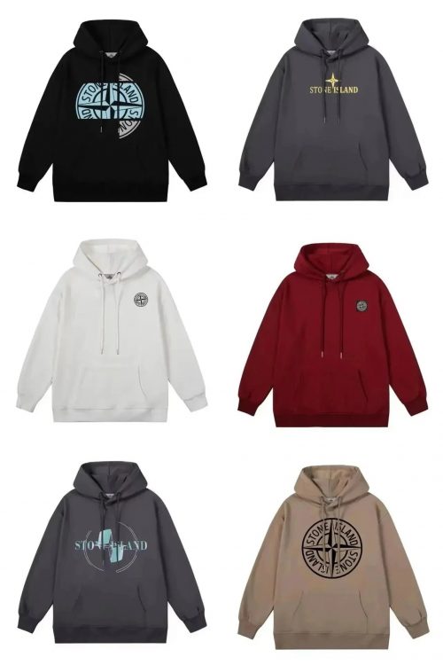 Stone Island Compass Graphic Streetwear Hoodie Multicolor