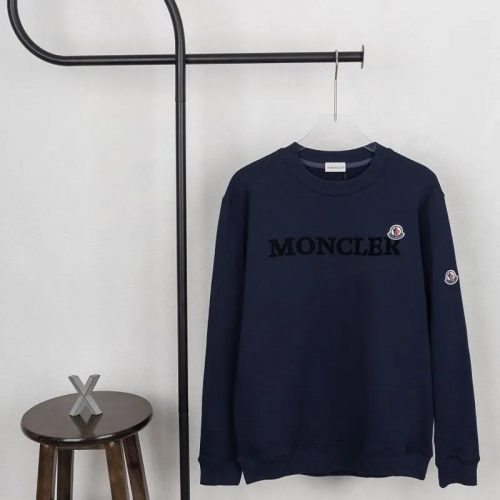 Moncler Lettering Crewneck Cotton Sweatshirt Navy